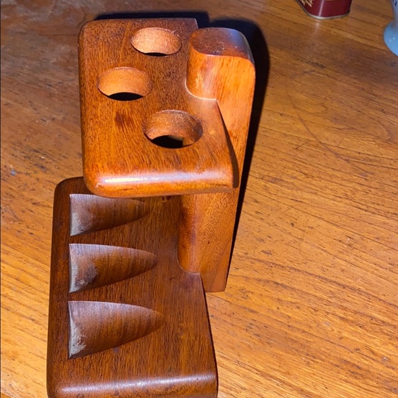 VTG Duk-it McDonald walnut 3 slot pipe stand - Picture 2 of 8